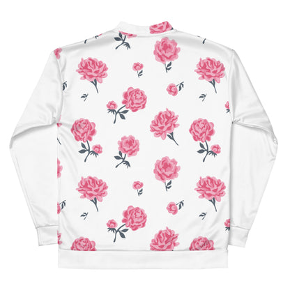 Pink Rose - Bomber (White)