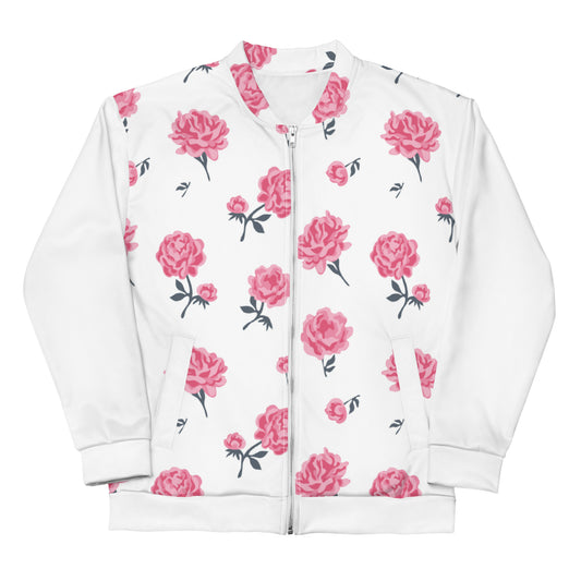 Pink Rose - Bomber (White)